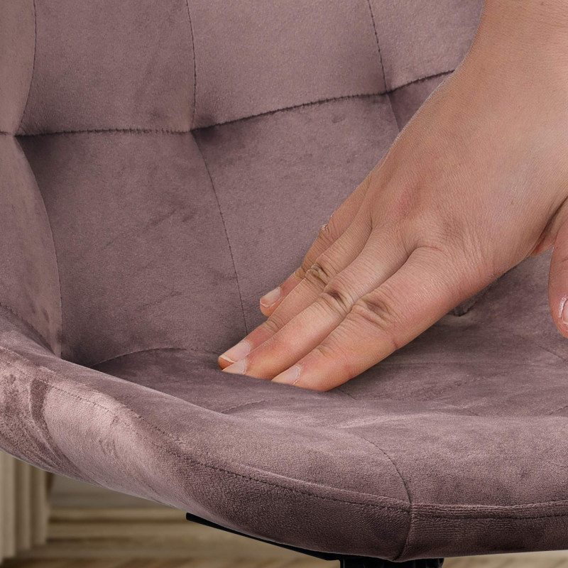 Lot de 2 chaises de salle à manger Merna en velours marron