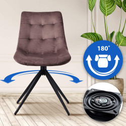 Lot de 2 chaises de salle à manger Merna en velours marron