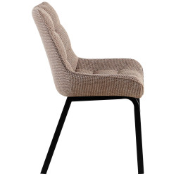 Lot de 2 chaises Saranda en tissu noir et marron terra