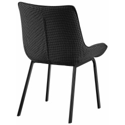 Ensemble de 2 chaises Saranda, tissu noir et gris titane