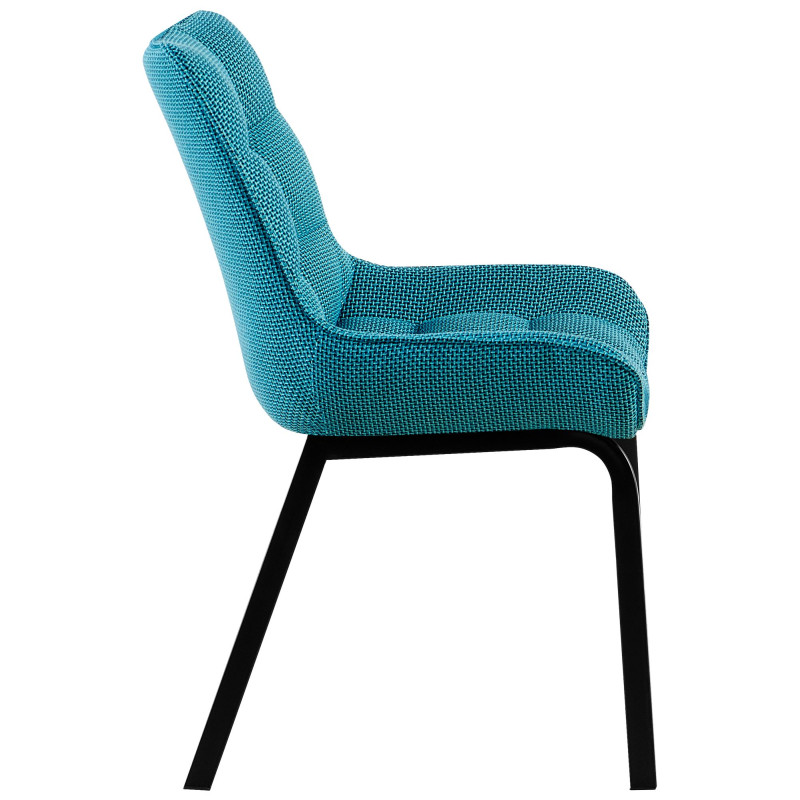 Lot de 2 chaises Saranda tissu noir turquoise