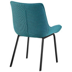 Lot de 2 chaises Saranda tissu noir turquoise