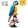 LEGO Creator 3-en-1 31136 Le Perroquet Exotique, Figurines Animaux de la Jungle, avec Grenouille et Poisson