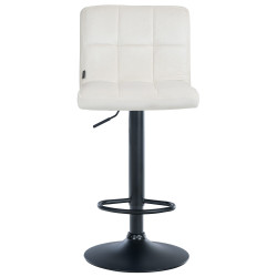 Lot de 2 tabourets de bar en velours Pérou crème