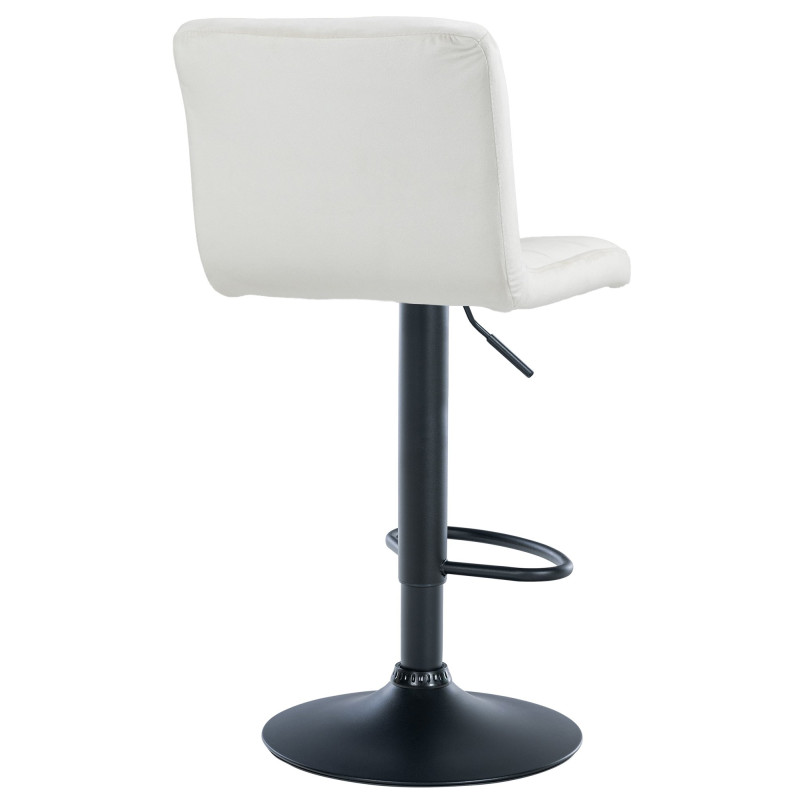 Lot de 2 tabourets de bar en velours Pérou crème