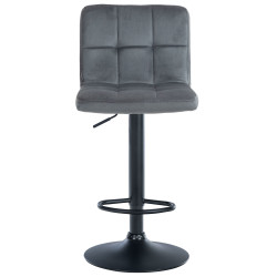 Lot de 2 tabourets de bar en velours Pérou gris foncé