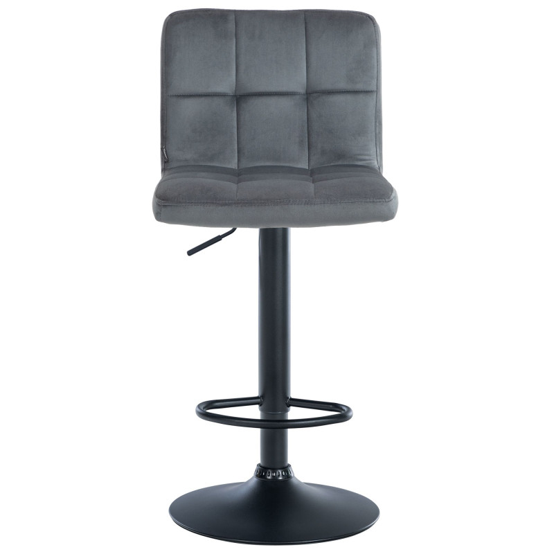 Lot de 2 tabourets de bar en velours Pérou gris foncé