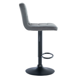 Lot de 2 tabourets de bar en velours Pérou gris foncé