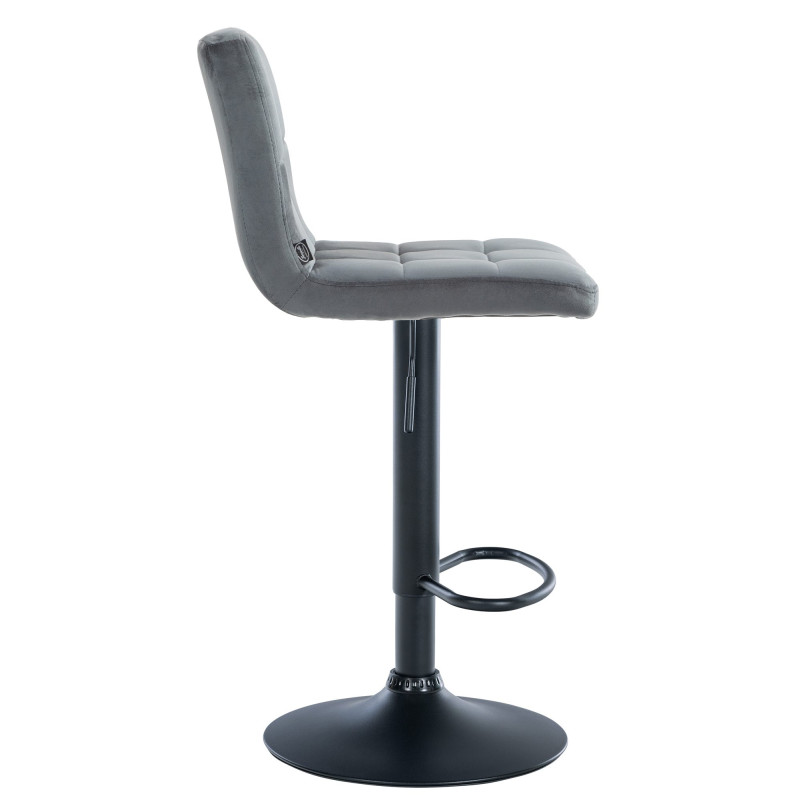 Lot de 2 tabourets de bar en velours Pérou gris foncé