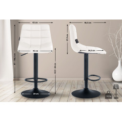 Tabouret de bar Jerry simili cuir blanc