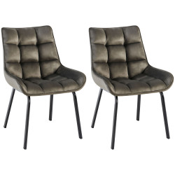 Lot de 2 chaises Saranda en velours anthracite