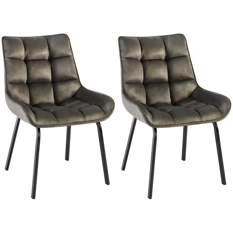 Lot de 2 chaises Saranda en velours anthracite