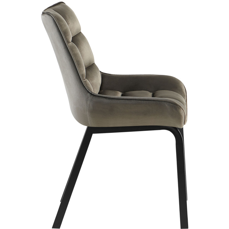 Lot de 2 chaises Saranda en velours anthracite