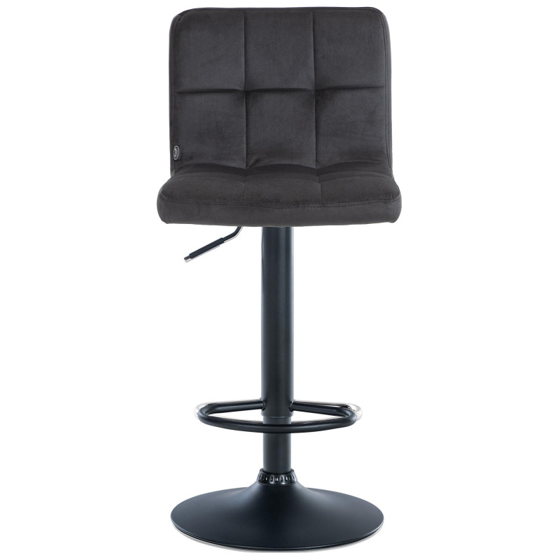 Lot de 2 tabourets de bar en velours Pérou noir