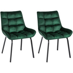 Lot de 2 chaises Saranda velours vert