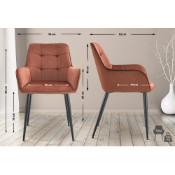 Ensemble de 2 chaises de salle à manger Ferndale en velours marron