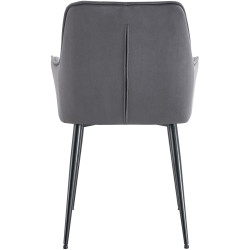 Ensemble de 2 chaises de salle à manger Ferndale en velours gris foncé