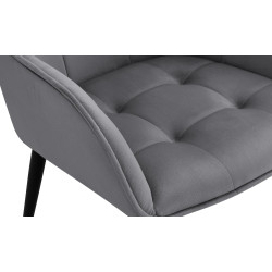 Ensemble de 2 chaises de salle à manger Ferndale en velours gris foncé