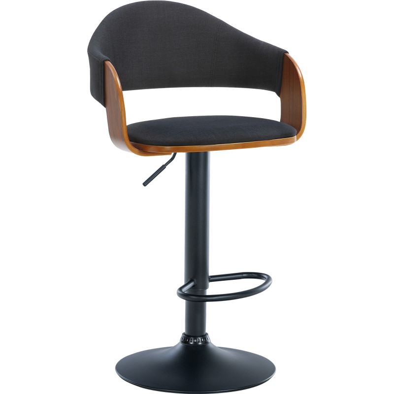 Lot de 2 tabourets de bar Nilse en tissu noyer/noir