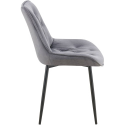 Lot de 2 chaises de salle à manger Wallace en velours gris foncé
