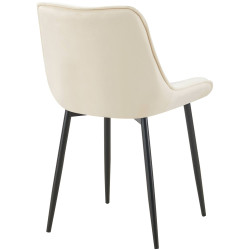 Ensemble de 2 chaises de salle à manger Wallace en velours crème