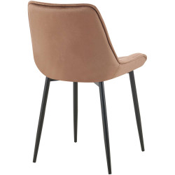 Ensemble de 2 chaises de salle à manger Wallace en velours marron