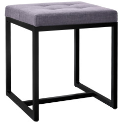 Tabouret en tissu Barci B gris foncé