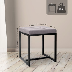 Tabouret en tissu Barci B gris