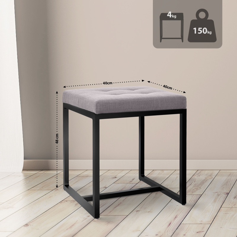 Tabouret en tissu Barci B gris