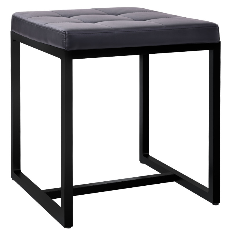 Tabouret Barci B en cuir artificiel noir
