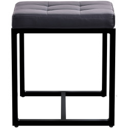 Tabouret Barci B en cuir artificiel noir