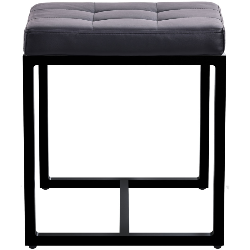Tabouret Barci B en cuir artificiel noir