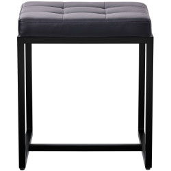 Tabouret Barci B en cuir artificiel noir