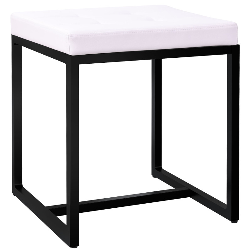 Tabouret Barci B en cuir artificiel blanc