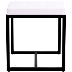 Tabouret Barci B en cuir artificiel blanc