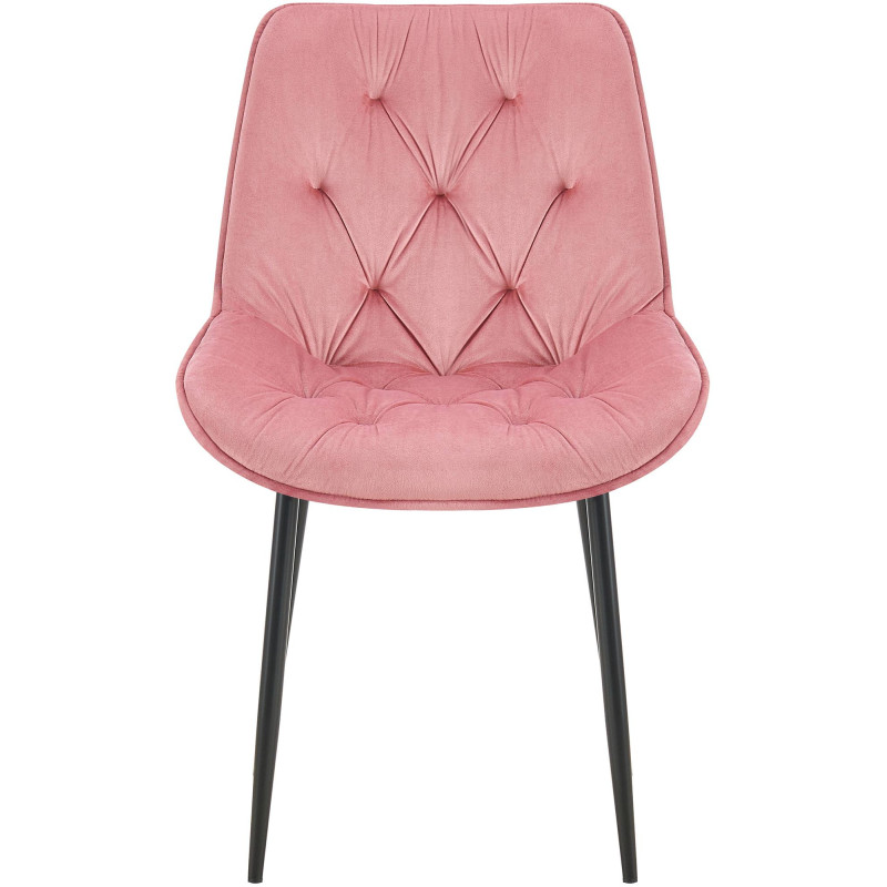 Lot de 2 chaises de salle à manger Wallace en velours rose