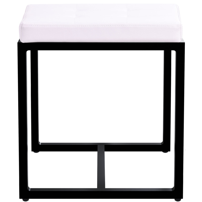 Tabouret Barci B en cuir artificiel blanc