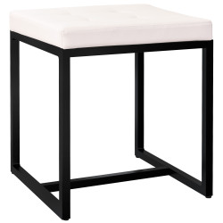 Tabouret Barci B en cuir artificiel crème