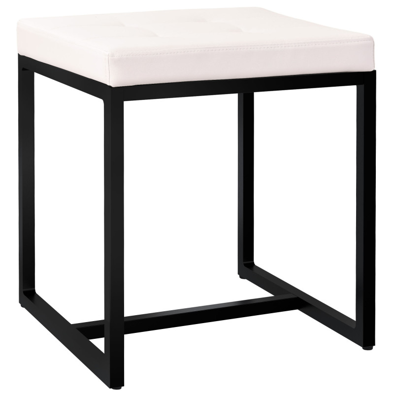 Tabouret Barci B en cuir artificiel crème