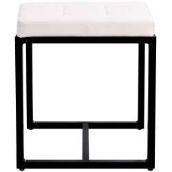Tabouret Barci B en cuir artificiel crème
