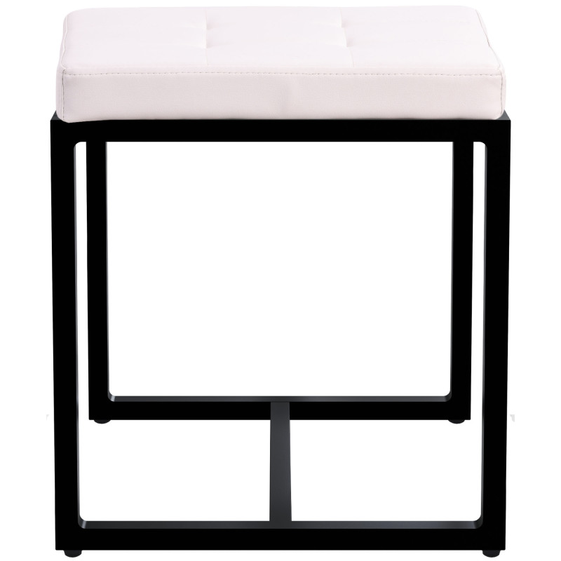 Tabouret Barci B en cuir artificiel crème