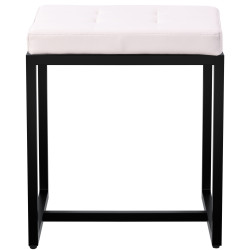 Tabouret Barci B en cuir artificiel crème