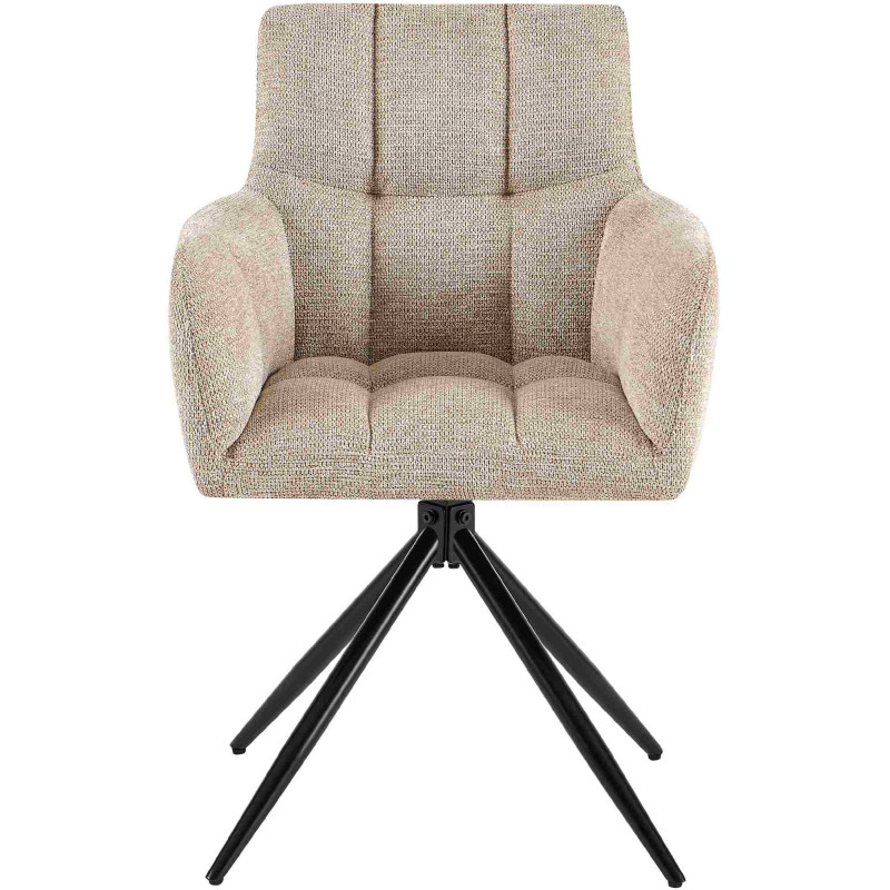 Chaise de salle à manger Jonah, tissu marron clair