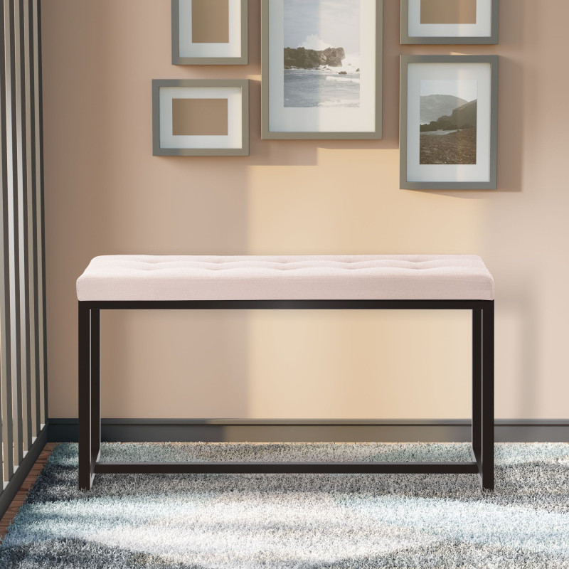 Banc en tissu Barci B crème