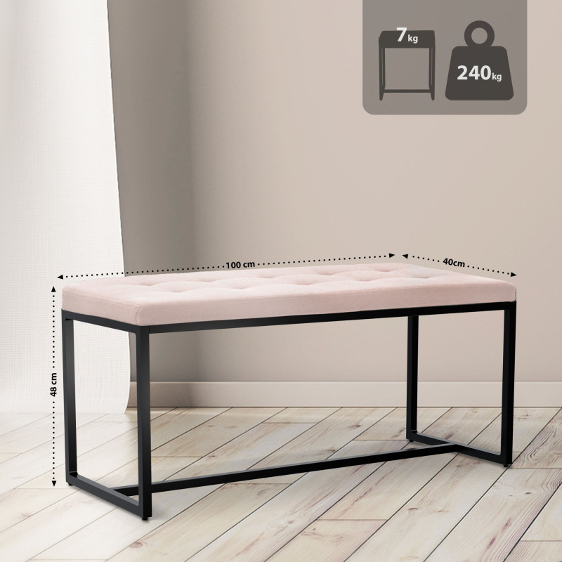 Banc en tissu Barci B crème