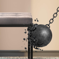 Banc en tissu Barci B gris...