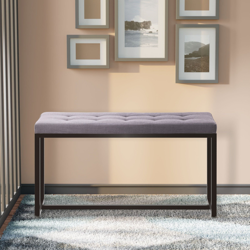 Banc en tissu Barci B gris foncé