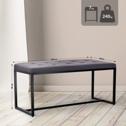 Banc en tissu Barci B gris foncé
