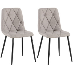 Lot de 2 chaises de salle à manger en tissu Clairton gris clair