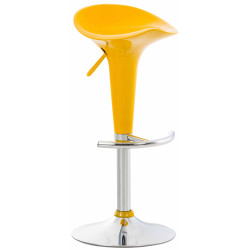 Tabouret de bar en forme de selle jaune